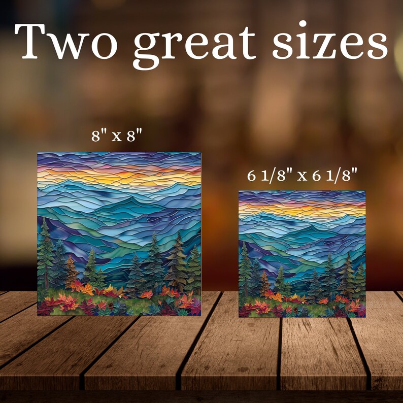 Greaty Smoky Mountains Glossy Ceramic Tile Art Gift for Nature Park Lover Bookshelf Decor Bild 7
