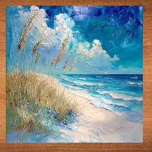 Emerald Coast Ceramic Art Tile Beautiful Vista Gift for Traveler Nature Lover Bookshelf Decor Wall Art