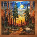 Sequoia National Park Glossy Ceramic Tile Art Gift for Nature Park Lover Bookshelf Decor
