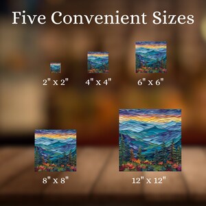 Greaty Smoky Mountains Glossy Ceramic Tile Art Gift for Nature Park Lover Bookshelf Decor Bild 6