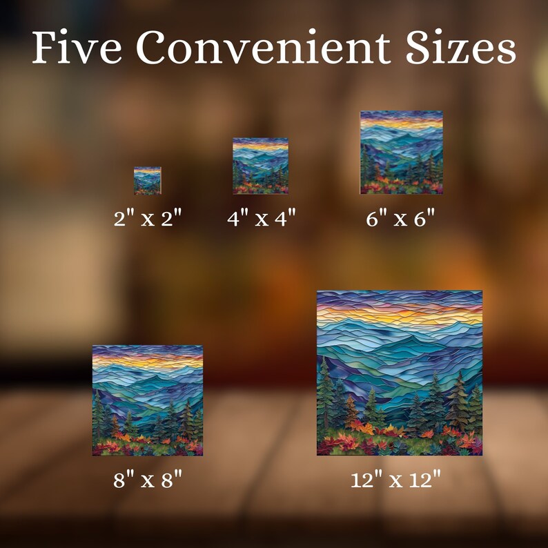 Greaty Smoky Mountains Glossy Ceramic Tile Art Gift for Nature Park Lover Bookshelf Decor Bild 6