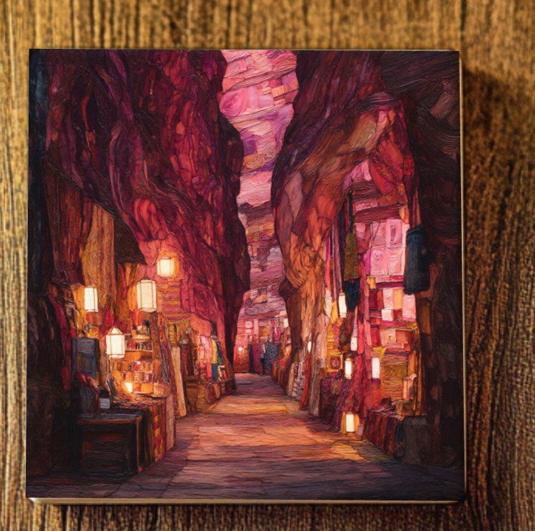 Petra Souk Jordan Ceramic Coaster Beautiful Vistas of the World Set ...