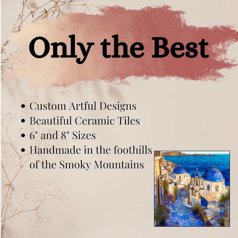 Custom Artful Designs Tile, Beautiful Ceramic Tiles, Handmade Gift, Decorative Tiles, Smoky Mountains Inspired Decor