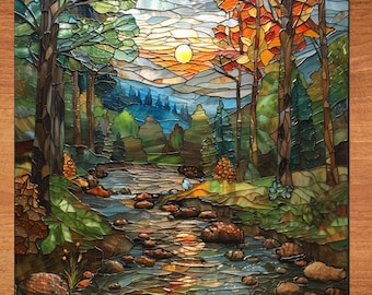 Great Smoky Mountains Glossy Ceramic Tile Art Gift for Nature Park Lover Bookshelf Decor