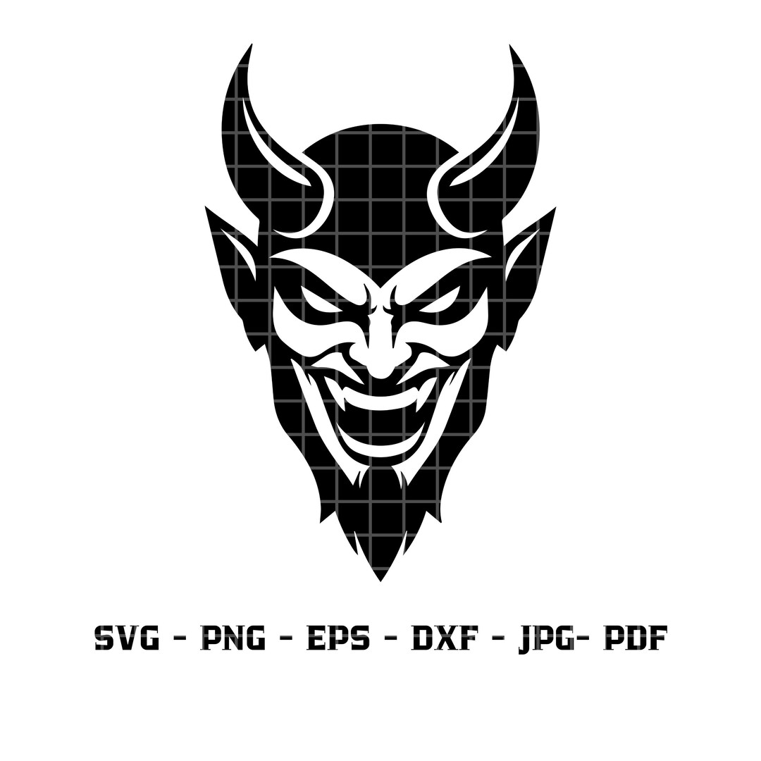 Demonic Svg Pattern Demon Face SVG | Devil Mask Cut File | Gothic Horror SVG for Cricut ...