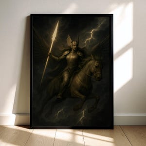 Valkyrie Poster – Norse Warrior Woman Wall Art | Viking Fantasy Shieldmaiden Print | Dark Mythology Decor
