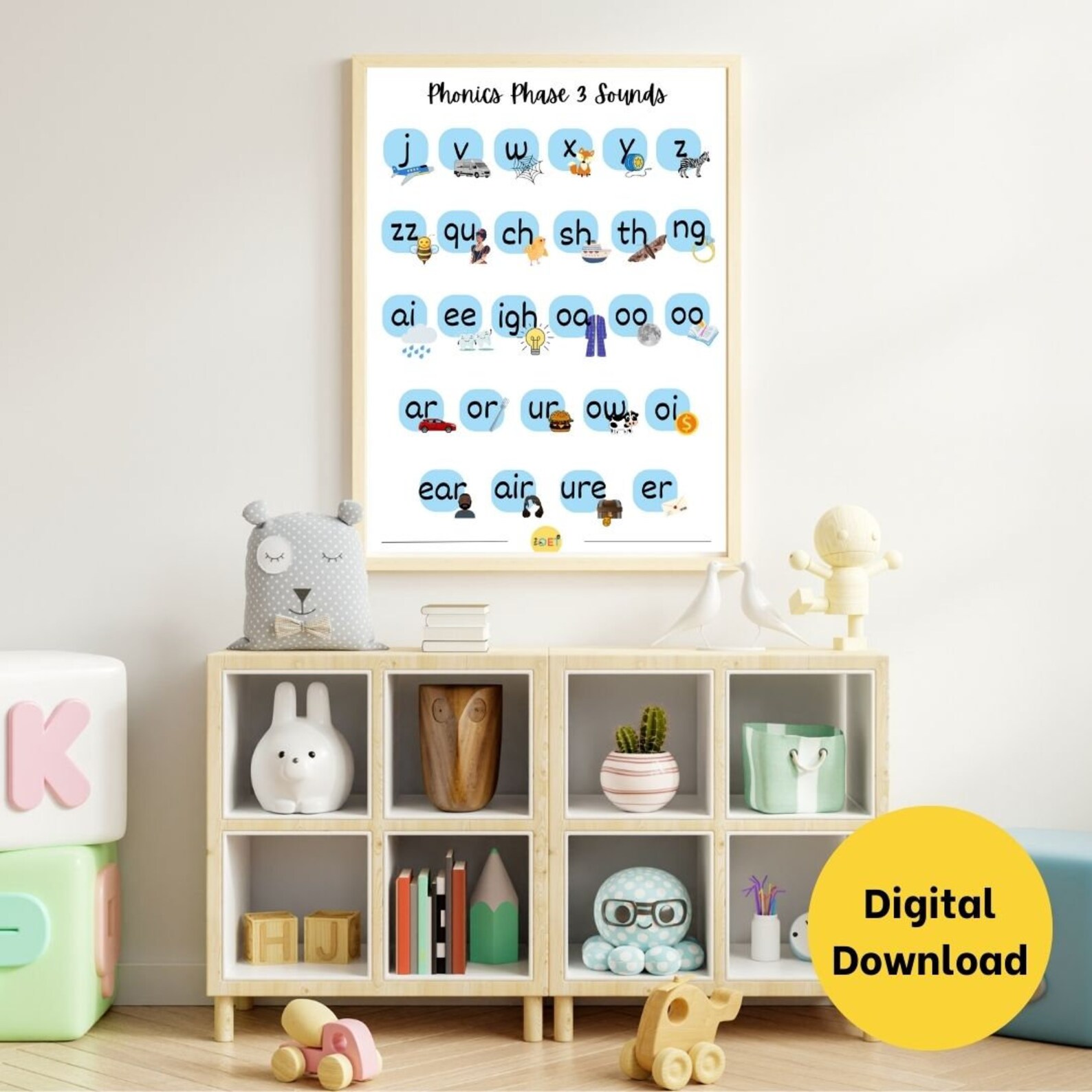 Phonics Phase 3 Sounds | Phonics Poster | Kids Digital Printable ...