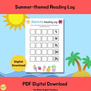 Summer Reading Log | Kids Reading Log | Summer Reading Tracker | Reading Tracker Printable | Reading Challenge | Reading Printable Activity