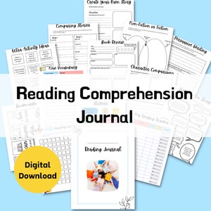 Kid&#39;s Reading Comprehension Journal, Reading Journal for Kids, Kids Activities Printable, Kids Reading Log, Kids Reading Tracker, Kids Read