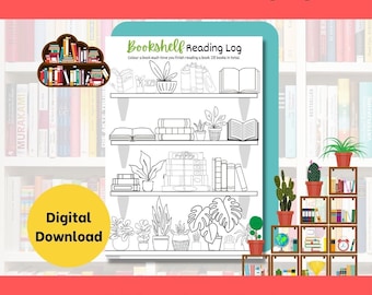 Printable Bookshelf Reading Tracker - Etsy
