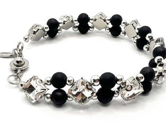 Midnight Glam Rhinestone Bracelet