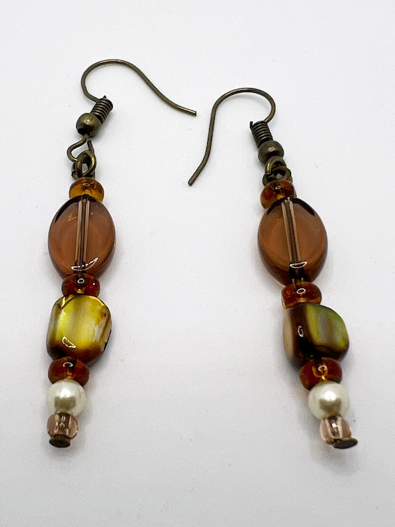 Semi precious drop earrings deals