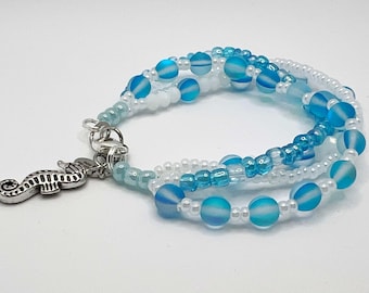 Ocean Colors with Seahorse Multi-Strand Bracelet