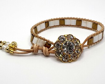 Champagne Glow Tila Bracelet