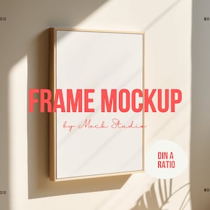 A4 A3 Framed Canvas Mockup | Floating Frame Canvas Art Mock up | Minimal Lifestyle Wall Mockup A2 | Digital Template PSD Smart Frame Japandi