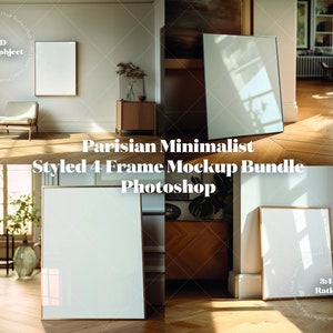 Poster frame Bundle mockup print Frame bundle Interior design Photoshop mock-up Minimalist frame mockup Digital smart object 4 frame bundle