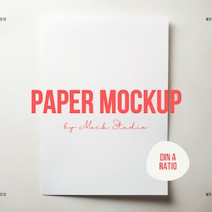 Maqueta de papel DIN A / Maqueta de papel plano de impresión y póster / Maqueta de estilo de vida minimalista / Plantilla digital PSD maqueta de marco inteligente