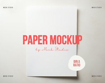 DIN A Paper mockup | Print & Poster Flat Lay Paper mock-up | Minimal lifestyle mockup | Digital template PSD smart frame mock up
