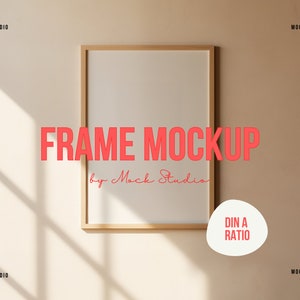A4 A3 Wood frame mockup Wall Frame mockup Art Frame mock-up Minimalist Digital template PSD Wooden frame Photoshop smart object frame