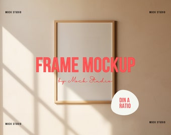 A4 A3 Wood frame mockup Wall Frame mockup Art Frame mock-up Minimalist Digital template PSD Wooden frame Photoshop smart object frame