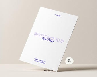 Textured Invitation Mockup: 5x7 Inch Invite Print, PSD Smart Object (Digital Template)