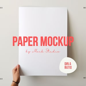 DIN A Paper mockup | Print & Poster Flat mock-up | Minimal lifestyle mockup | Digital template PSD smart frame mock up