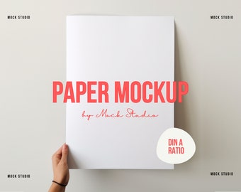 DIN A Paper mockup | Print & Poster Flat mock-up | Minimal lifestyle mockup | Digital template PSD smart frame mock up