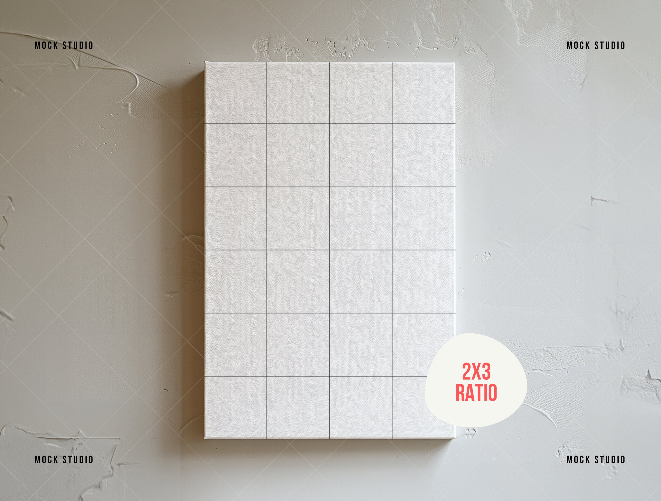 2x3 Canvas Mockup: Textured Wall, Box Frame (digital Template PSD) - Etsy