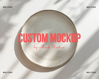 Wedding Invitation Mockup: Neutral Boho Plate, Smart Object (Digital Download)