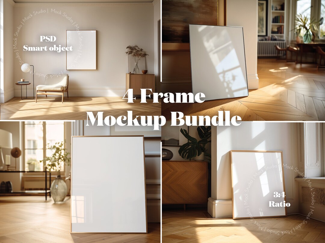 Frame Mockup Bundle Poster Frame Bundle Interior Design Photoshop Mock ...