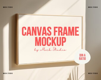 A4 A3 Horizontal Frame Mockup | Landscape Frame Canvas Art Mock up | Minimal Lifestyle Wall Mockup Digital Template PSD Smart Frame Japandi