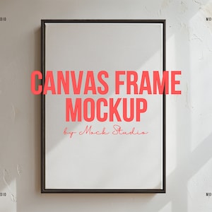 A4 A3 gerahmte Leinwand Mockup | Schwarz Floating Frame Mock up | Minimal Lifestyle Wand Mockup A2 | Digitale Vorlage PSD Smart Frame