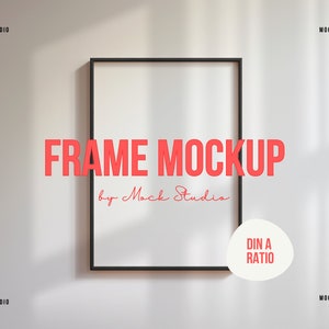 A1 A2 A3 A4 | DIN A Black thin frame mockup | Poster Frame mockup | Print mock-up | Minimalist PSD Wooden frame Photoshop smart object frame