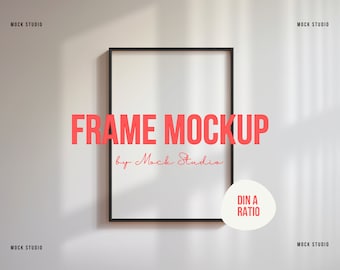 A1 A2 A3 A4 | DIN A Black thin frame mockup | Poster Frame mockup | Print mock-up | Minimalist PSD Wooden frame Photoshop smart object frame