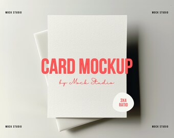 3x4 Paper Invite Mockup: Minimalist Flat Lay (PSD Digital Template)