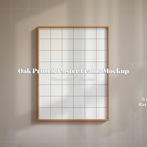 Thin Wood frame mockup Poster Frame mockup Print Frame mock-up Minimalist Digital template PSD Wooden frame Photoshop smart object frame