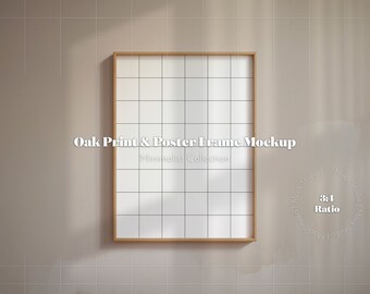 Dünne Holzrahmen Mockup Poster Rahmen Mockup Druckrahmen Mock-Up Minimalist Digitale Vorlage PSD Holzrahmen Photoshop Smart Objekt Rahmen