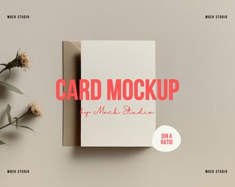 Textured Paper Card Mockup: A5 A6 Invite, PSD Template (Digital Download)