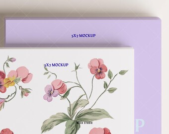 5x7 Inch Double Invitation Mockup: Close Up Double Print Invite, PSD Smart Object (Digital Template)