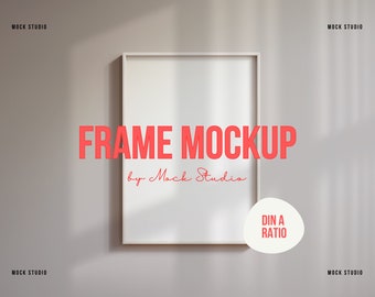 A2 A3 A4 | DIN A White thin frame mockup | Poster Frame mockup | Art mock-up | Editable PSD Wooden frame Photoshop smart object frame