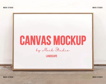 Landscape Canvas Mockup: Framed Horizontal Art (Digital Template)