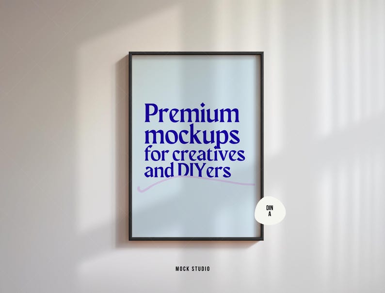 A1 A2 A3 A4 | DIN A Black thin frame mockup | Poster Frame mockup | Print mock-up | Minimalist PSD Wooden frame Photoshop smart object frame image 3