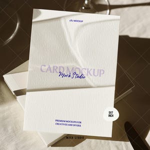 Wedding Invitation Mockup: 5x7 Paper Card, PSD Template (Digital Download)