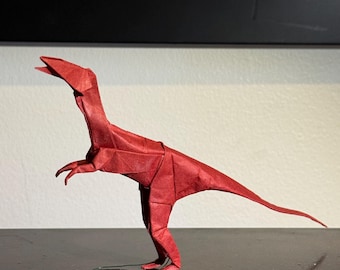 Origami Dinosaur: Handmade Mulberry Paper Coelophysis - Satoshi Kamiya Design
