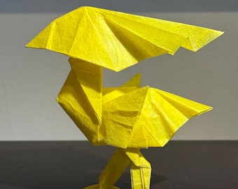 Handmade Origami Bird Figurine: Satoshi Kamiya Design, Mulberry Paper
