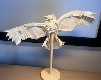 Origami Blakistons Fish Owl | Handmade Paper Bird Figurine | Katsuta Kyohei Design