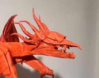 Origami Ancient Dragon V2 | Handmade Paper Dragon Figurine | Satoshi Kamiya Design
