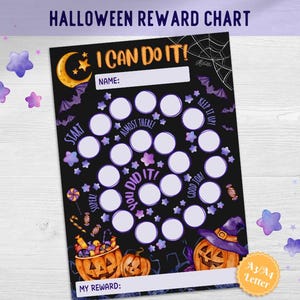 Cuadro de recompensas de Halloween / Tamaño A3, A4 y Carta