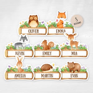 Forest Friends Classroom Labels | Editable Woodland Animal Name Tags image 2