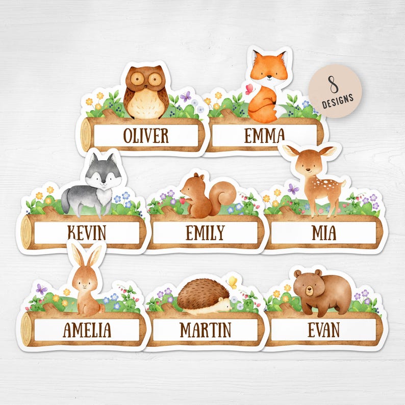 Forest Friends Classroom Labels | Editable Woodland Animal Name Tags image 2
